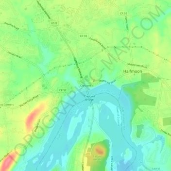 Carte topographique Crescent, altitude, relief
