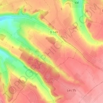 Carte topographique Pelvert, altitude, relief