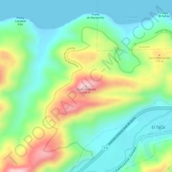Carte topographique Cerro Naiguata, altitude, relief