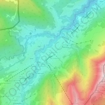 Carte topographique Riezlern, altitude, relief