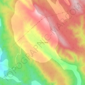 Carte topographique Val de San García, altitude, relief