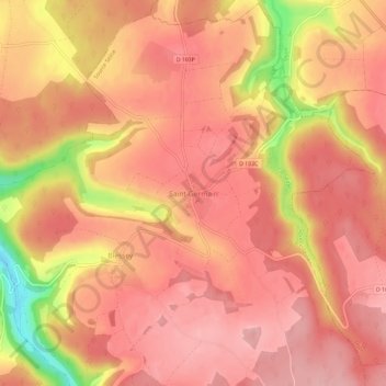 Carte topographique Saint-Germain, altitude, relief