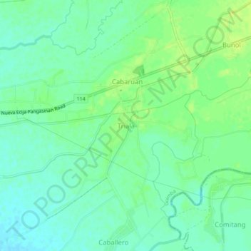 Carte topographique Triala, altitude, relief