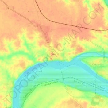 Carte topographique Chanod, altitude, relief