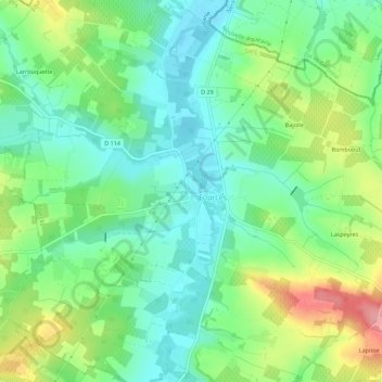 Carte topographique La Tournepique, altitude, relief