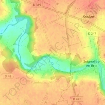 Carte topographique Cordon, altitude, relief