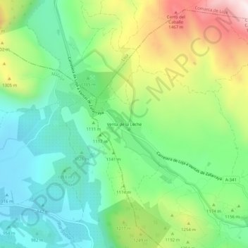 Carte topographique Venta de la Leche, altitude, relief