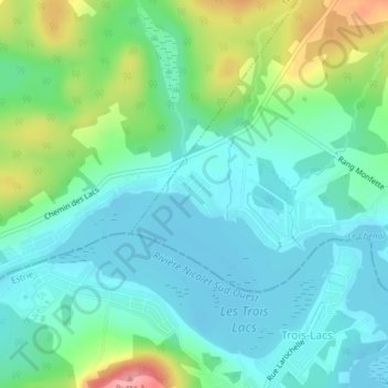Carte topographique Le Petit-Village, altitude, relief