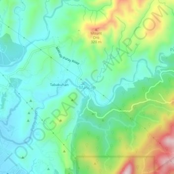 Carte topographique Mascap, altitude, relief