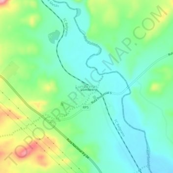 Carte topographique Lumbreras, altitude, relief