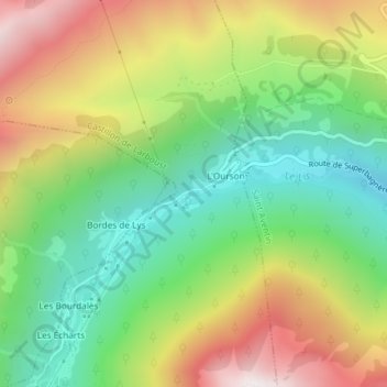 Carte topographique Vallée du Lys, altitude, relief