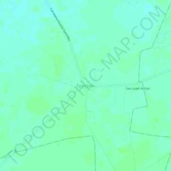 Carte topographique Tamchén, altitude, relief