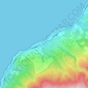 Carte topographique Naqoura, altitude, relief
