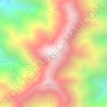 Carte topographique Mount Nangtud, altitude, relief