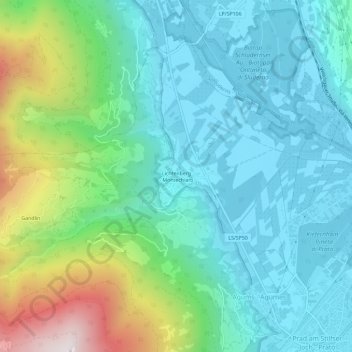 Carte topographique Lichtenberg, altitude, relief