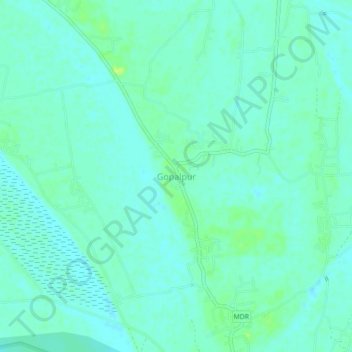 Carte topographique Gopalpur, altitude, relief