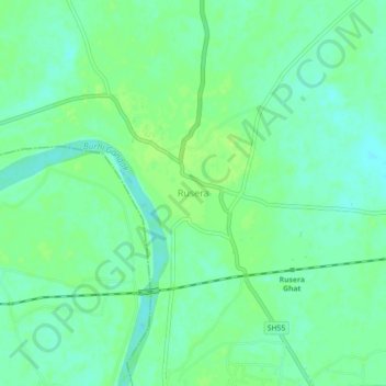 Carte topographique Rusera, altitude, relief