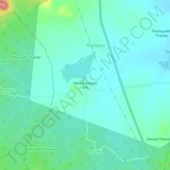 Carte topographique Venkat Raopet (H), altitude, relief