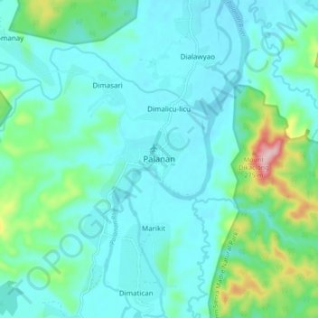 Carte topographique Palanan, altitude, relief