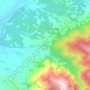Carte topographique Espinho, altitude, relief