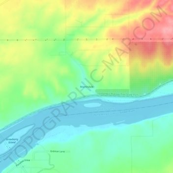 Carte topographique Martindale, altitude, relief