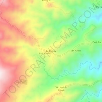 Carte topographique La Delicia, altitude, relief