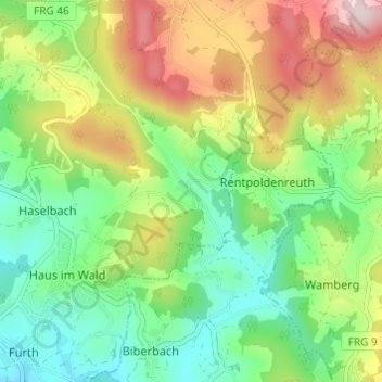 Carte topographique Heinrichsreit, altitude, relief