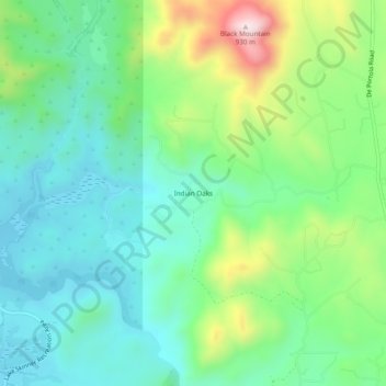 Carte topographique Indian Oaks, altitude, relief