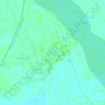 Carte topographique Thakraha, altitude, relief