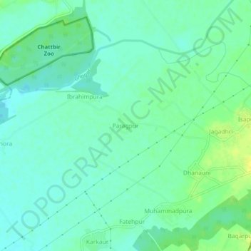Carte topographique Paragpur, altitude, relief