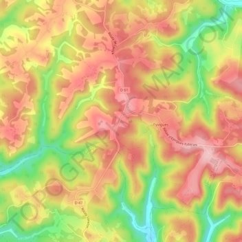 Carte topographique Le Lac Blanc, altitude, relief
