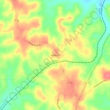 Carte topographique Vossburg, altitude, relief