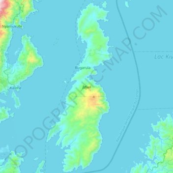 Carte topographique Idjwi, altitude, relief