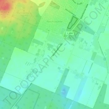 Carte topographique Reichswalde, altitude, relief