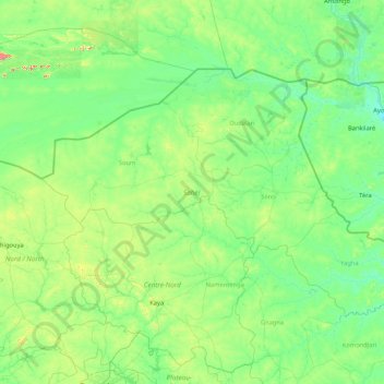 Carte topographique Sahel, altitude, relief