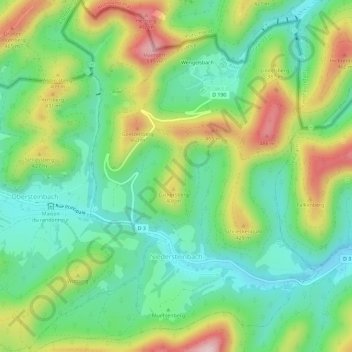 Carte topographique Niedersteinbach, altitude, relief