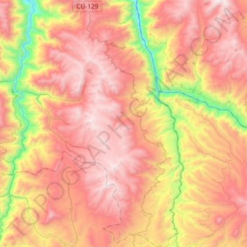 Carte topographique Omacha, altitude, relief
