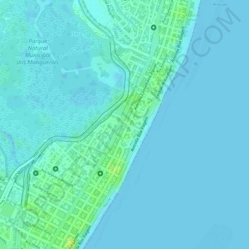 Carte topographique Praça Cidade do Porto, altitude, relief