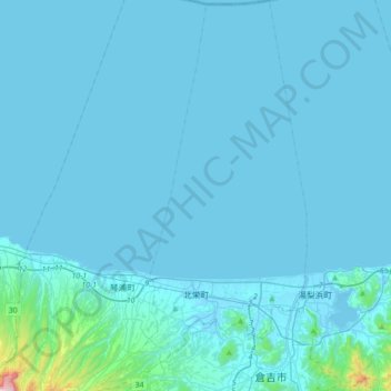 Carte topographique Hokuei, altitude, relief