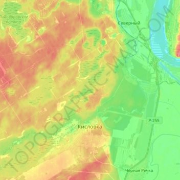 Carte topographique Кисловка, altitude, relief