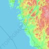 Carte topographique Varbergs kommun, altitude, relief