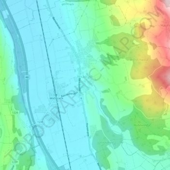 Carte topographique Wichtrach, altitude, relief