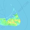 Carte topographique Nantucket Island, altitude, relief