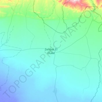 Carte topographique Zeribet El Oued, altitude, relief