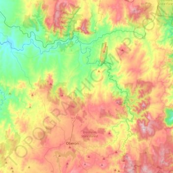 Carte topographique Fish River, altitude, relief