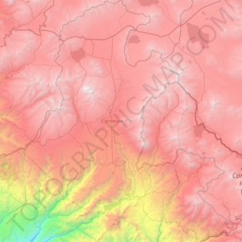 Carte topographique Candarave, altitude, relief