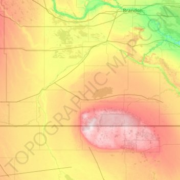 Carte topographique Division No 5, altitude, relief