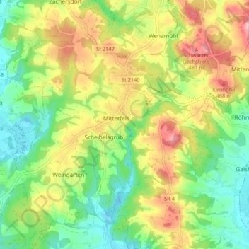 Carte topographique 94360, altitude, relief