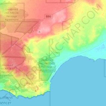 Carte topographique Foul Bay, altitude, relief
