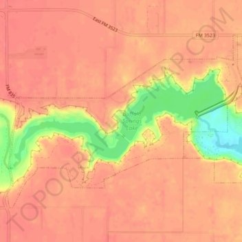 Carte topographique Buffalo Springs, altitude, relief